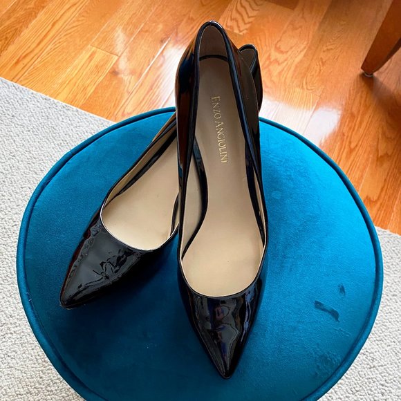 Enzo Angiolini Black Patent Leather Pumps Sz 9M - Picture 1 of 7